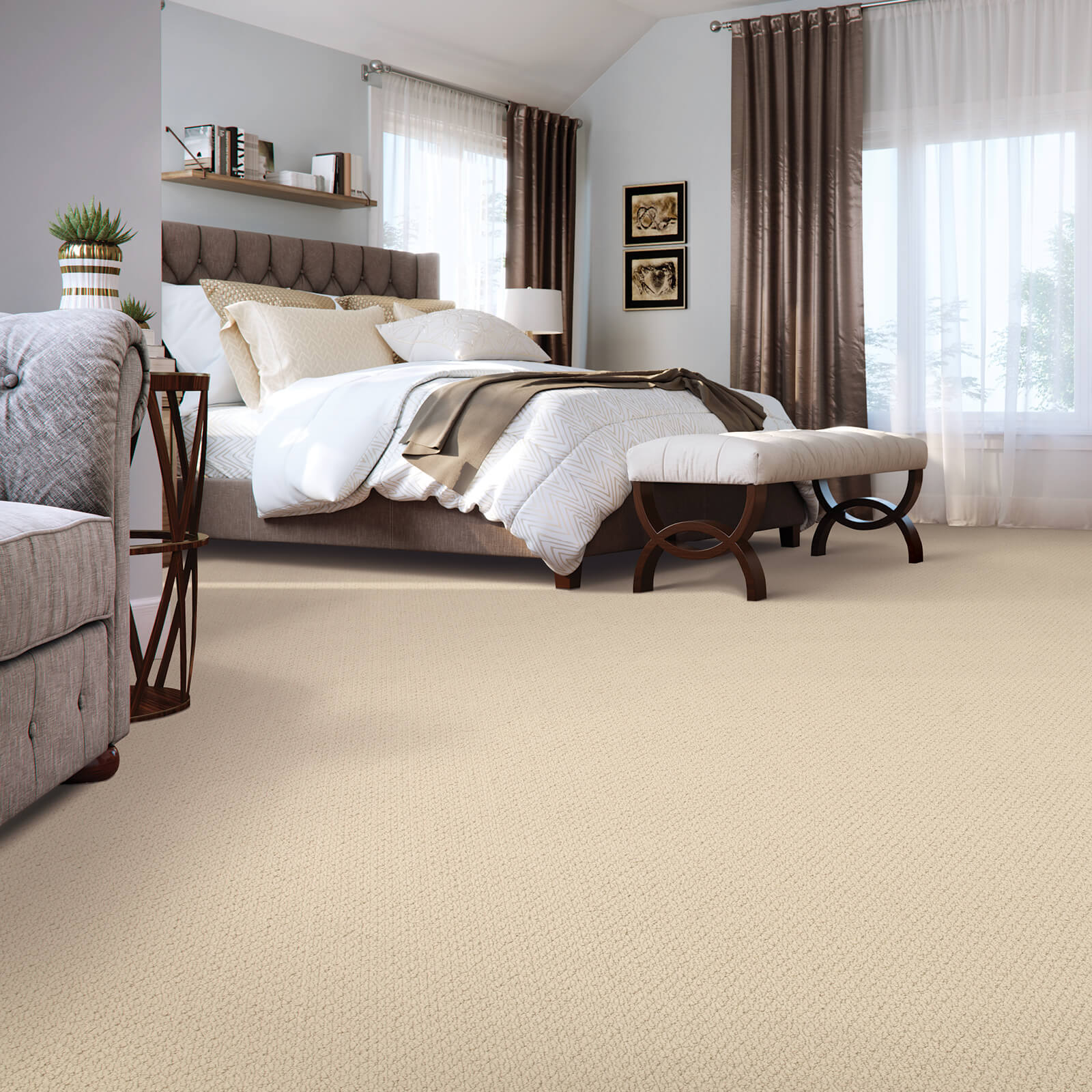 Carpet flooring in modern bedroom | Buckway Flooring