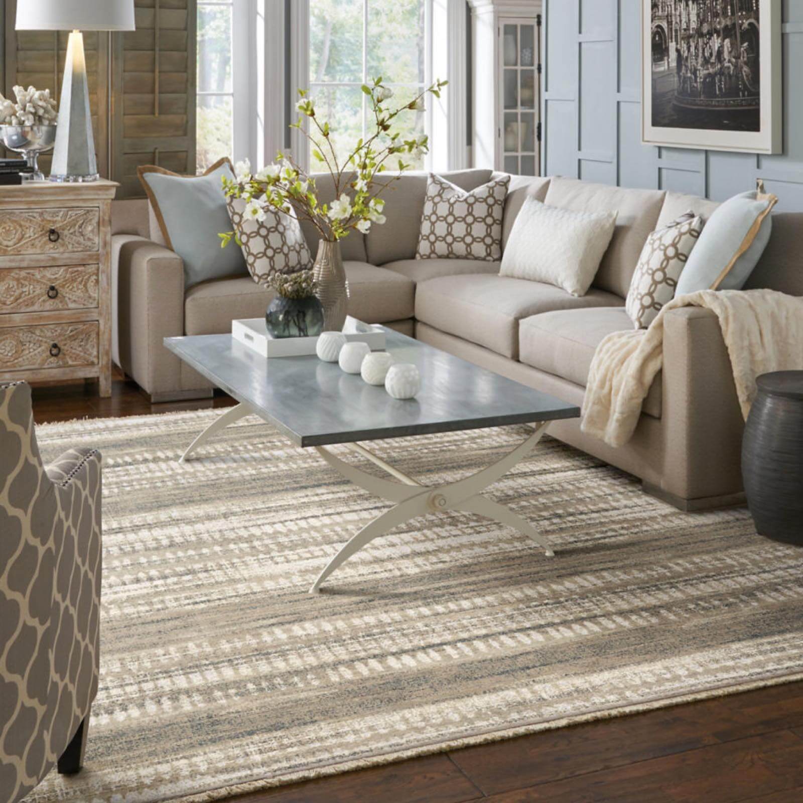 Area rug in living room | Buckway Flooring